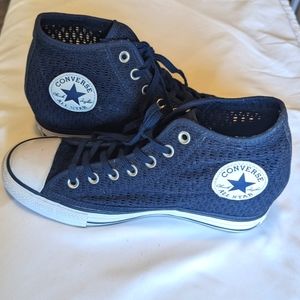 Converse blue wedge sneakers, size 11